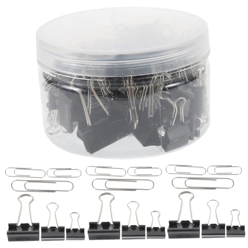 Angoily 1 Schachtel Metallische Binder Clips Silber Vielseitige Büroklammern für Dokumente Notizen und Bürobedarf für Schule Büro und Zuhause von Angoily