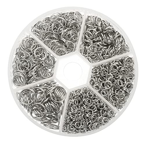 Angoily 1 Schachtel Spaltring für Armband selber machen Schmuck Teilt Schlüssel befestigungshaken aufschraubschloss silberne Biegeringe Anhänger zur Herstellung von Ringen Eisen Silver Angoily 1 Schachtel Spaltring für Armband selber machen Schmuck Teilt Schlüssel befestigungshaken aufschraubschloss silberne Biegeringe Anhänger zur Herstellung von Ringen Eisen Silver von Angoily