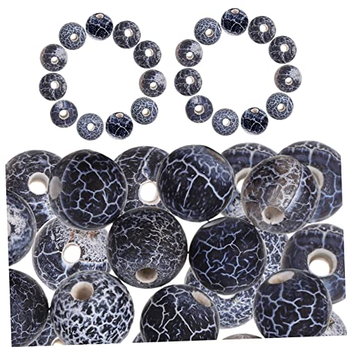 Angoily 1 Schmuck Handwerk Perlen gemstone beads armbandperlen schmuckwerkzeug Schmuckverschlüsse Schmuckdekoration runden Edelstein Charms-Perlen Perlen zum Basteln Stein Achat Black von Angoily