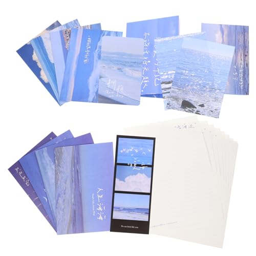 Angoily 1 Set Brief Und Hinweis Buch Schreibwaren Kit Schreibwaren Umschläge Blau Papier von Angoily