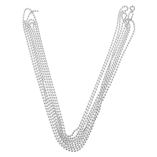 Angoily 1 Stück Edelstahlkugelkette mit 10 Passenden Verbindungen--- Einstellbare Kugelkette---- Silber Verlängerung Perlenkette für Schmuckherstellung DIY Handwerk Dekoration ( 3 von Angoily