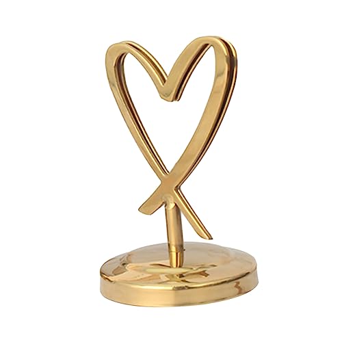 Angoily 1 Stück Herzförmiger Metallkartenhalter Eleganter Memo Clip für Tischdekoration für Hochzeiten Partys und Restaurants Robuste Ausführung für Wiederholte Nutzung Stilvolle Büro und von Angoily