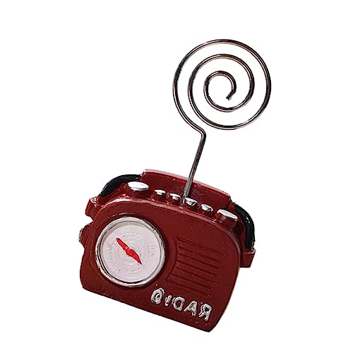 Angoily 1 Stück Telefon -Radioclip Vintage-Radio Kartenhalter für Schreibtisch altes telefon Karten-Clip Nachrichtenhalter Hochzeitsbedarf Nachrichtenordner Namensträger Harz rot von Angoily