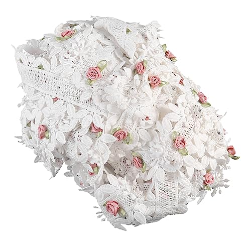 Angoily 1 Stück Yards Bordüre mit Floralen Motiven Spitzenborte für Diy Kleidung Dekoration und Hochzeitsprojekte von Angoily