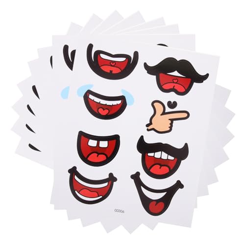 Angoily 10 Blatt Lustige Cartoon Mundaufkleber Selbstklebende Lippen Sticker für DIY Bastelprojekte für Scrapbooking Karten Hochzeitsdekoration und Mehr Angoily 10 Blatt Lustige Cartoon Mundaufkleber Selbstklebende Lippen Sticker für DIY Bastelprojekte für Scrapbooking Karten Hochzeitsdekoration und Mehr von Angoily
