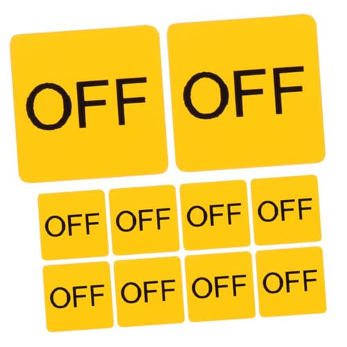 Angoily 10 Blatt Off Labels Sticker Selbstklebende Warnaufkleber für Schalter und Geräte Stark Haftend Leicht zu Entfernen Geeignet für Flache Saubere Oberflächen Praktisch und Vielseitig von Angoily