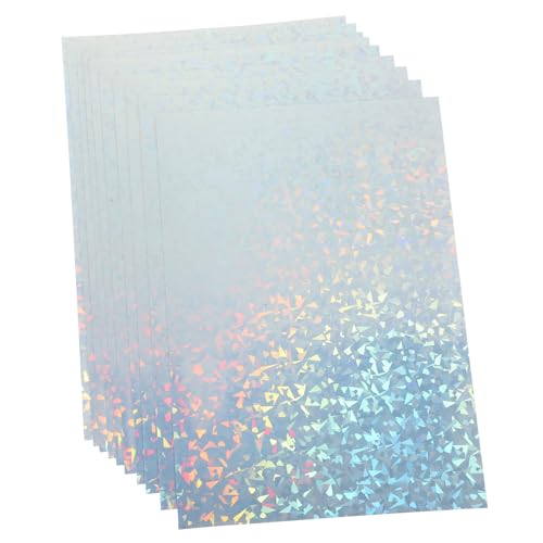 Angoily 10 Blatt Pvc Aufkleber Zum Drucken Farbig Bedruckbare Etikettenaufkleber Etikettenaufkleber Zum Drucken Für Maschinen Bürobedarf Holografisches Fensterfolienpapier von Angoily