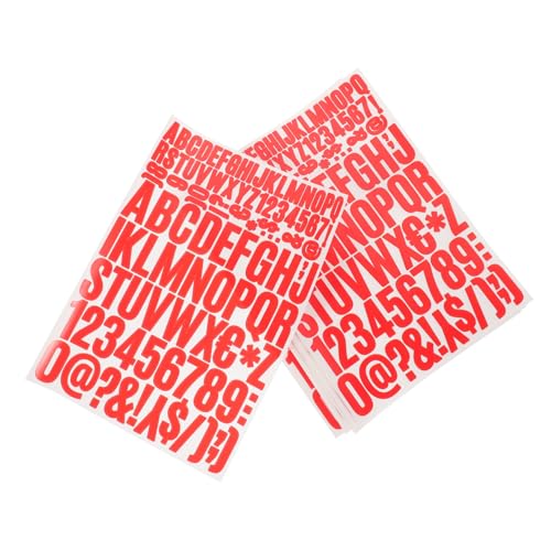 Angoily 10 Blatt Selbstklebende Alphabet Aufkleber und Zahlenaufkleber für Bastelarbeiten Teiliges Wasserdichtem PVC für Briefkasten und Hausbeschriftungen Leuchtende Rote Farben Langlebig Angoily 10 Blatt Selbstklebende Alphabet Aufkleber und Zahlenaufkleber für Bastelarbeiten Teiliges Wasserdichtem PVC für Briefkasten und Hausbeschriftungen Leuchtende Rote Farben Langlebig von Angoily