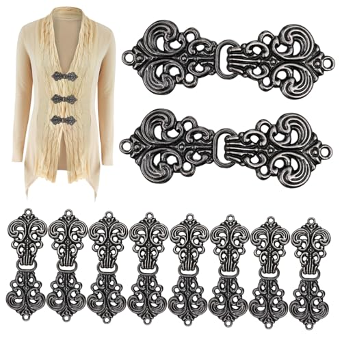 Angoily 10 Paare Cheongsam Knöpfe mit Vintage Muster Hohldesign Annähbare Verschlüsse mit Ösenhaken Chinesische Stil Jackenschließe für Umhänge und Kleidung Robust und Formbeständig Angoily 10 Paare Cheongsam Knöpfe mit Vintage Muster Hohldesign Annähbare Verschlüsse mit Ösenhaken Chinesische Stil Jackenschließe für Umhänge und Kleidung Robust und Formbeständig von Angoily