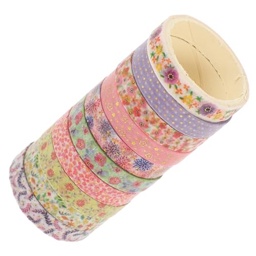 Angoily 10 Rollen Dekoratives Klebeband Papier Dekorateur Farbe Scrapbooking Sammelalbum Washi-tape-journaling Bänder Waschen Washi-tape Süß Washi Tape Einfarbig von Angoily