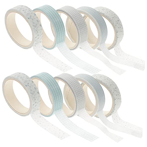 Angoily 10 Rollen Hand Account Scrapbook Klebeband Set Dekoratives Washi Tape für DIY Projekte Scrapbooking und Bastelarbeiten Bunte Wiederverwendbare Klebebänder für Tagebuch und Planung von Angoily