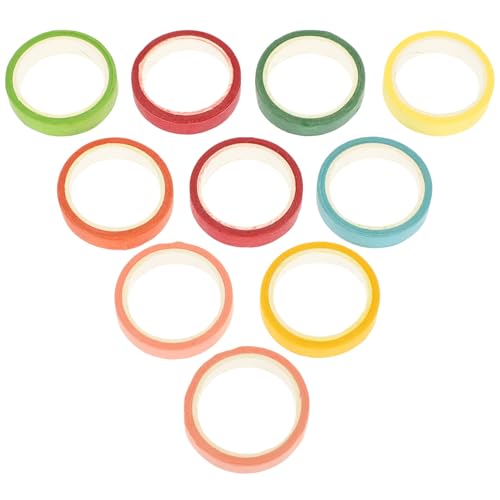 Angoily 10 Rollen Regenbogen Klebeband Zum Versiegeln Klebrig Bunt Farbiges Klebeband Dünnes Pastell Masking Scrapbook Schillernde Vielfalt von Angoily
