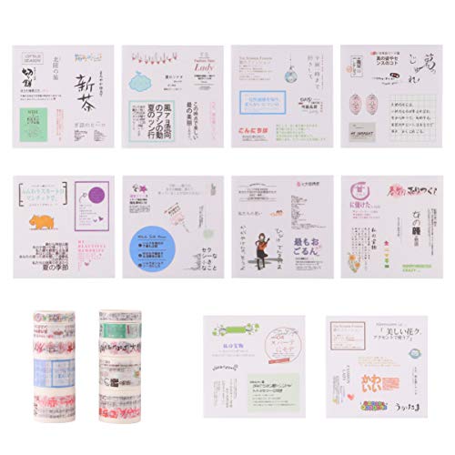 Angoily 10 Rollen Scrapbook Klebebänder Set Kreative Notizbuch Aufkleber für Tagebuch Handgemachte Dekoration für Scrapbooking Bastelprojekte und von Angoily