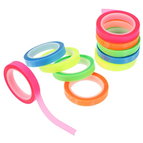 Angoily 10 Rollen Transparentes Wasserdichtes Highlight Klebeband Mehrfarbiges Leseband mit Abreißfunktion Praktische Page Marker Tabs für Schule und Büro von Angoily