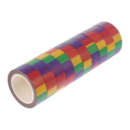 Angoily 10 Rollen Washi Tape Bunte Dekorative Klebebänder für Scrapbooking DIY Kunsthandwerk und Tagebuchgestaltung Regenbogen Sticker für Kreative Projekte von Angoily
