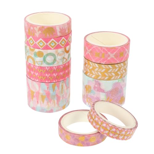 Angoily 10 Rollen Washi Tape Dekorative Klebebänder für Scrapbooking DIY Projekte Tagebuchgestaltung und Geschenkverpackung Hergestellt Hochwertigem Washi Material Farbenfrohe Designs für von Angoily