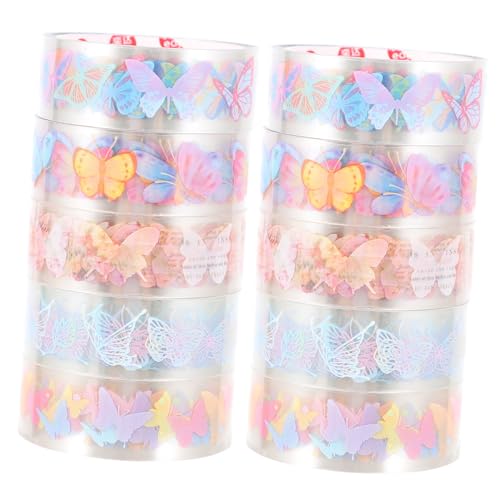 Angoily 10 Rollen Washi Tape Set Pet Transparentes Klebeband für Scrapbooking Diy Projekte und Dekoration Einfach Abziehbar Rückstandsfrei Langlebig für Handarbeiten und von Angoily