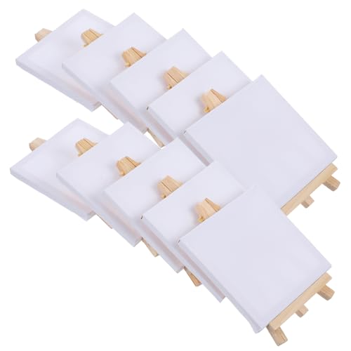 Angoily 10 Sätze Mini Staffelei Set Malrahmen und Leinwandständer für Öl und Acrylmalerei für Kreative Projekte und Unterwegs Leicht und Handlich von Angoily