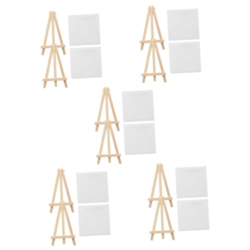 Angoily 10 Sätze Mini Staffeleien mit Malleinheiten Multifunktionale und Bastel Canvas für Diy Kunstwerke für Zuhause Büro und Galerien von Angoily