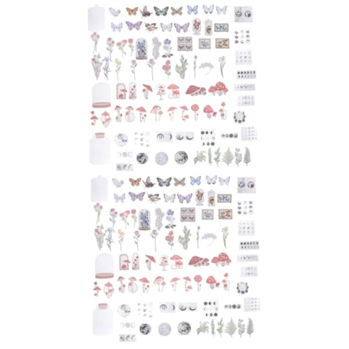 Angoily 10 Sätze Retro Pflanzenaufkleber Selbstklebende Sticker für Scrapbooking Diy Dekoration für Handbücher Fotoalben und Kreative Projekte von Angoily