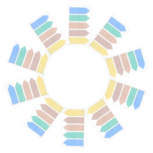 Angoily 10 Sätze Sticky Index Tabs Haftnotizen Pastellfarben Wiederverwendbare Seitenmarker für Büro und Schule für Notizen und Lesehilfen von Angoily