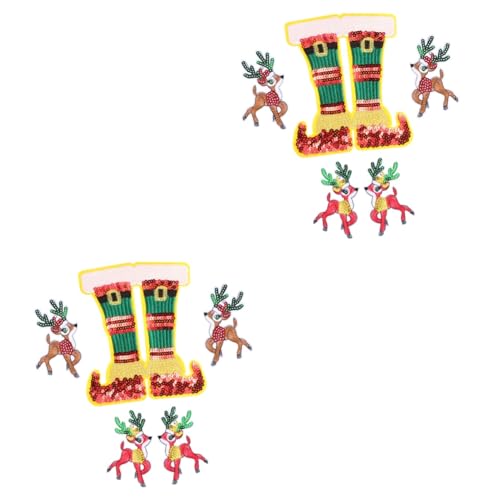 Angoily 10 Stck. Teiliges Weihnachts Stickerei Patch mit Niedlichen und Schuhmotiven DIY Kleidung Applikationen zum Aufnähen Hochwertige Cartoon Stoffflicken für Pullover und Hemden als von Angoily