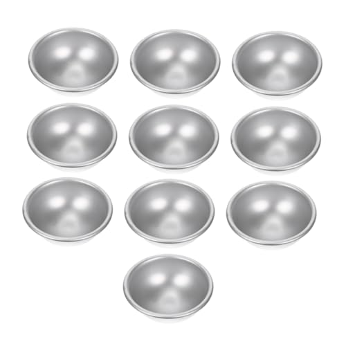 Angoily 10 Stück Aluminiumform Formen aus Aluminiumlegierung Formen für Handwerk handgemachte Badesalzkugelformen DIY formen für zu hause Metall formen Seifenformen Badesalzformen Silber von Angoily