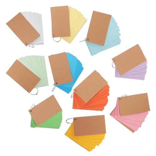 Angoily 10 Stück Amerikanische Index-Haftnotizen Grundlagen studieren Karteikarten für Studenten Karteikarten mit Ringen Beachten Sie Pads DIY-Karteikarten Rostfreier Stahl von Angoily