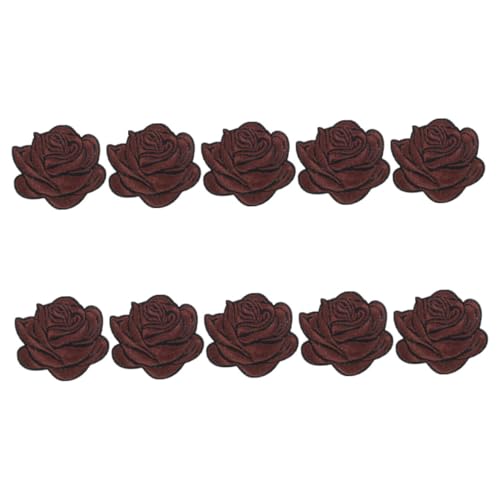 Angoily 10 Stück Blumenstickstätte Applikation zum Aufbügeln für Kleidung bestickten Aufnäher aufnähen Rosenapplikation aufnähen Patches für Jacken Polyester Kaffee Angoily 10 Stück Blumenstickstätte Applikation zum Aufbügeln für Kleidung bestickten Aufnäher aufnähen Rosenapplikation aufnähen Patches für Jacken Polyester Kaffee von Angoily