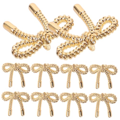 Angoily 10 Stück Bogen-Taste Metallknöpfe goldknöpfe Mode-Zierknöpfe Handgemachte Knöpfe jackenverschluss Knopf Kleid Nähen Schmetterling Knoten Pulloverknöpfe Tasten Zinklegierung Golden von Angoily