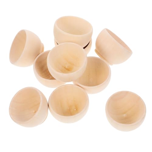 Angoily 10 Stück DIY Unbehandelte Holzschalen Natürliche Holzschalen für Bastelarbeiten für Hochzeiten und Dekoration Kreative Holzhandwerksprojekte von Angoily