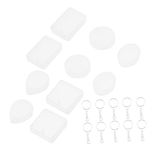 Angoily 10 Stück Diy Schlüsselanhänger Set mit Silikonformen und Schlüsselringen Vielseitige Gießform für Anhänger für Kreative Bastelprojekte und Personalisierte Schmuckstücke von Angoily