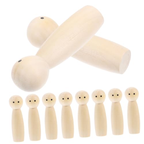 Angoily 10 Stück Diy-puppe Familienhandwerk Unvollendet Malen Spielzeugkind Die Produkt Unser Aus Klein Heimdekoration Puppenkörper Lackierbar Hoch Bob Schmucklos Malerei Basteln Hölzern von Angoily