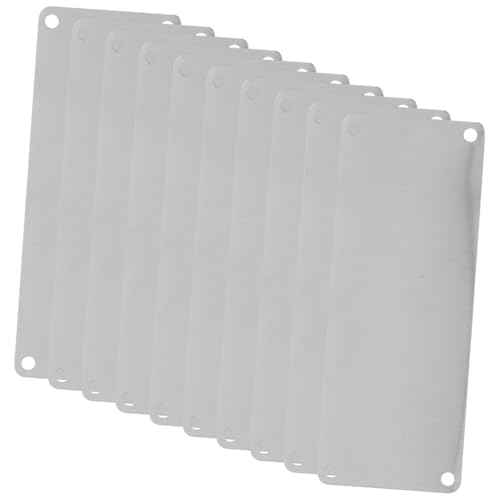 Angoily 10 Stück Edelstahl Blanko Metallschilder mit Löchern Rostfreie Namensschilder für Gravur Vielseitige Tür und Wandbeschriftung DIY Platten für Hotel Büro Garten Party von Angoily