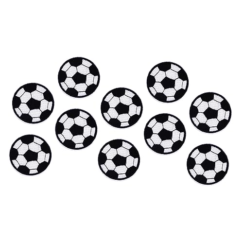 Angoily 10 Stück Fußball-Aufkleber Stickerei Sport-Patch bestickt Ball-Patches Streifen Fußball Patches zum Aufnähen Fußball-Patch Flicken für Kleidung Fußballpatches Stoff von Angoily