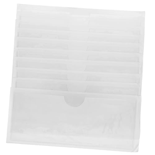 Angoily 10 Stück Genehmigungsinhaber Visitenkarten Klebeetikettentaschen Taschen Für Bibliotheksausweise Bibliothekstaschen Klare Etikettentaschen Transparent Pvc von Angoily