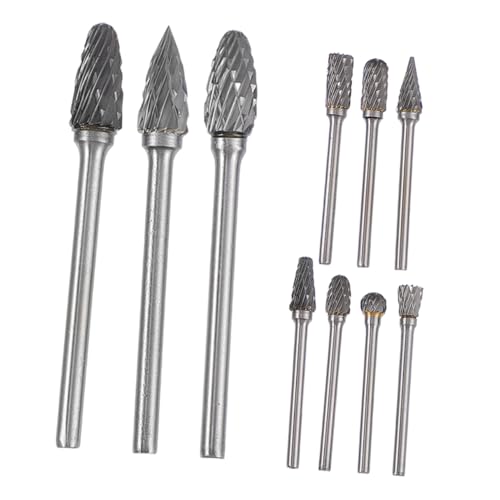 Angoily 10 Stück Geschliffene Wolframkarbid-rotationsfräser: Schleifbits Zum Entgraten Von Metall, Holzschnitzen, Polieren, Präzisionsschleifen Angoily 10 Stück Geschliffene Wolframkarbid-rotationsfräser: Schleifbits Zum Entgraten Von Metall, Holzschnitzen, Polieren, Präzisionsschleifen von Angoily