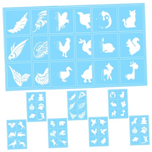 Angoily 10 Stück Gesicht Malen Schablonen Zum Schminken Schminkvorlagen Schablonen Für Kunstfarben Make-up-malvorlagen Tattoo-schablonen Glitzer-tattoos Für Blue Papier Angoily 10 Stück Gesicht Malen Schablonen Zum Schminken Schminkvorlagen Schablonen Für Kunstfarben Make-up-malvorlagen Tattoo-schablonen Glitzer-tattoos Für Blue Papier von Angoily