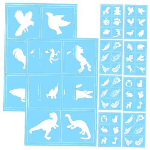 Angoily 10 Stück Gesichts-Körper-Malschablonen Schablonen zum Schminken malen kinderschminken schablonen Cosplay Schablonen Glitzer-Tattoos für Tattoo-Schablonen Papier Blue Angoily 10 Stück Gesichts-Körper-Malschablonen Schablonen zum Schminken malen kinderschminken schablonen Cosplay Schablonen Glitzer-Tattoos für Tattoo-Schablonen Papier Blue von Angoily