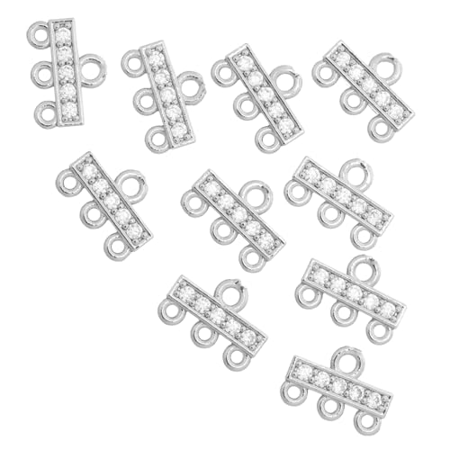 Angoily 10 Stück Gold Überzogene Zirkonia Mehrfachloch Schmuckverbinder Sicherer Metallverschluss für DIY Perlenarmbänder und Mehrreihige Halsketten Silberfarbene Endverschlüsse für von Angoily