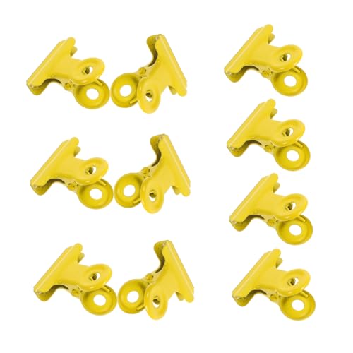 Angoily 10 Stück Große Heftklammern im Jumboformat süße Bindeklammern Praktische Heftklammern kleine Büroklammern Klammern fürs Büro Binder Büroklammern Kleine Metallclips Eisen Gelb von Angoily