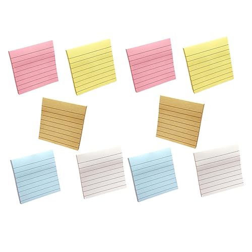 Angoily 10 Stück Haftnotizen Bunte Sticky Notepads Pastellfarben Selbstklebende Memo für DIY Büro und Schule Praktische Notizen für Tägliche Erinnerungen und Organisation von Angoily