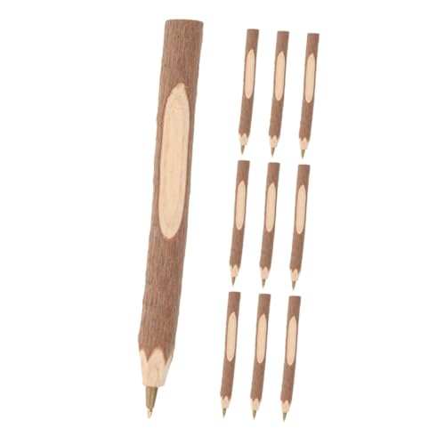 Angoily 10 Stück Holz Kugelschreiber Stylische Schreibgeräte aus Holz für Kreatives Schreiben für Journaling Basteln und Notizen Bruchsicher und Komfortabel Handhaltung von Angoily