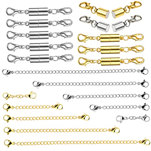 Angoily 10 Stück Kettenverlängerung für die Schmuckherstellung Verlängerungen für Silberketten Schmuckverschlüsse und Verschlüsse verlängerung für armband schmuck machen Magnetverschlüsse von Angoily