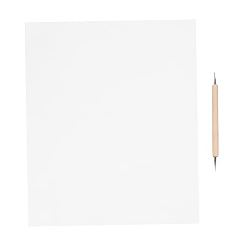Angoily 10 Stück Kohlenstoff verfolgen überweisen perforiert Prägestift Hitze Kreuzstich-Pauspapier farbiges Pauspapier wasserlösliches Transparentpapier Prägepapier Weiß von Angoily