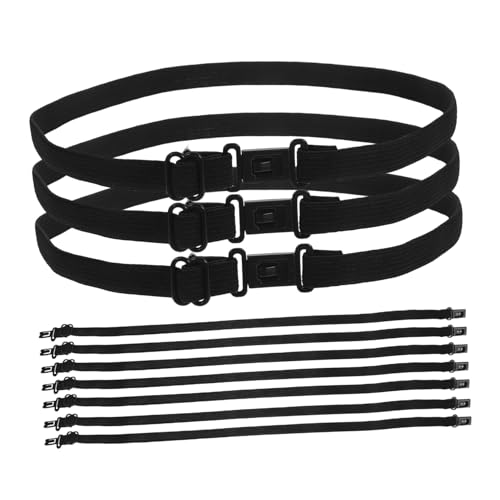 Angoily 10 Stück Krawattenverlängerung Gürtelverlängerung Elastische Gürtel Krawattengürtel Für Damen Taschengurt Extender Breite Gürtel Für Damen Polyestergarn Black von Angoily