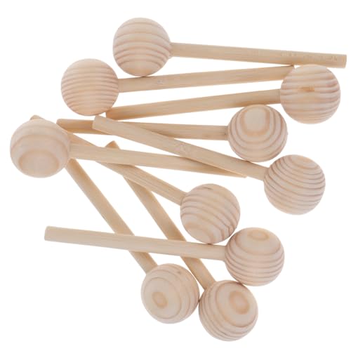 Angoily 10 Stück Kugelstab aus Kiefernholz Zweige Kuchenstangen hängend Etikett sausen Jumbo bastelbedarf holzperlen Holzdekorationen unfertige Holzstäbe DIY-Zubehör aus Holz hölzern von Angoily