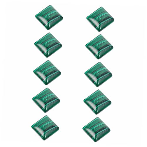 Angoily 10 Stück Lose Perlen Aus Naturstein Herstellung Gestürzt Perlen Für Schmuckhersteller Trommelsteine ​​und Kristalle Edelstein Quadratischer Naturstein Diy-material Green von Angoily