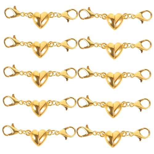 Angoily 10 Stück Magnetische Schmuckverschlüsse Teiliges Herzförmige Design Magnetverschluss für Halskette Armband und Diy Schmuckherstellung für Kreationen und Reparaturen Angoily 10 Stück Magnetische Schmuckverschlüsse Teiliges Herzförmige Design Magnetverschluss für Halskette Armband und Diy Schmuckherstellung für Kreationen und Reparaturen von Angoily