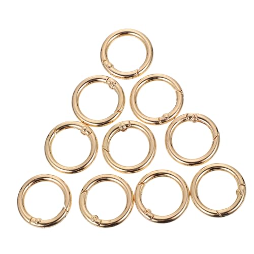 Angoily 10 Stück Metallfederspule schlüsselanhänger circut DIY-Zubehör Schmuckzubehör runder Karabinerhaken Clip Schnalle DIY zubehör für taschen runde Karabinerhaken Zinklegierung Golden von Angoily